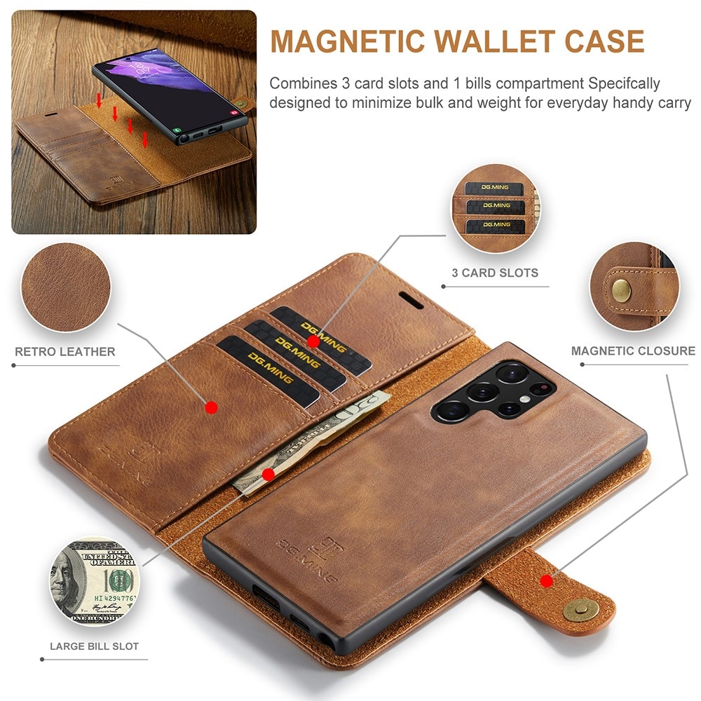 Magnet Wallet Samsung Galaxy S22 Ultra Cognac