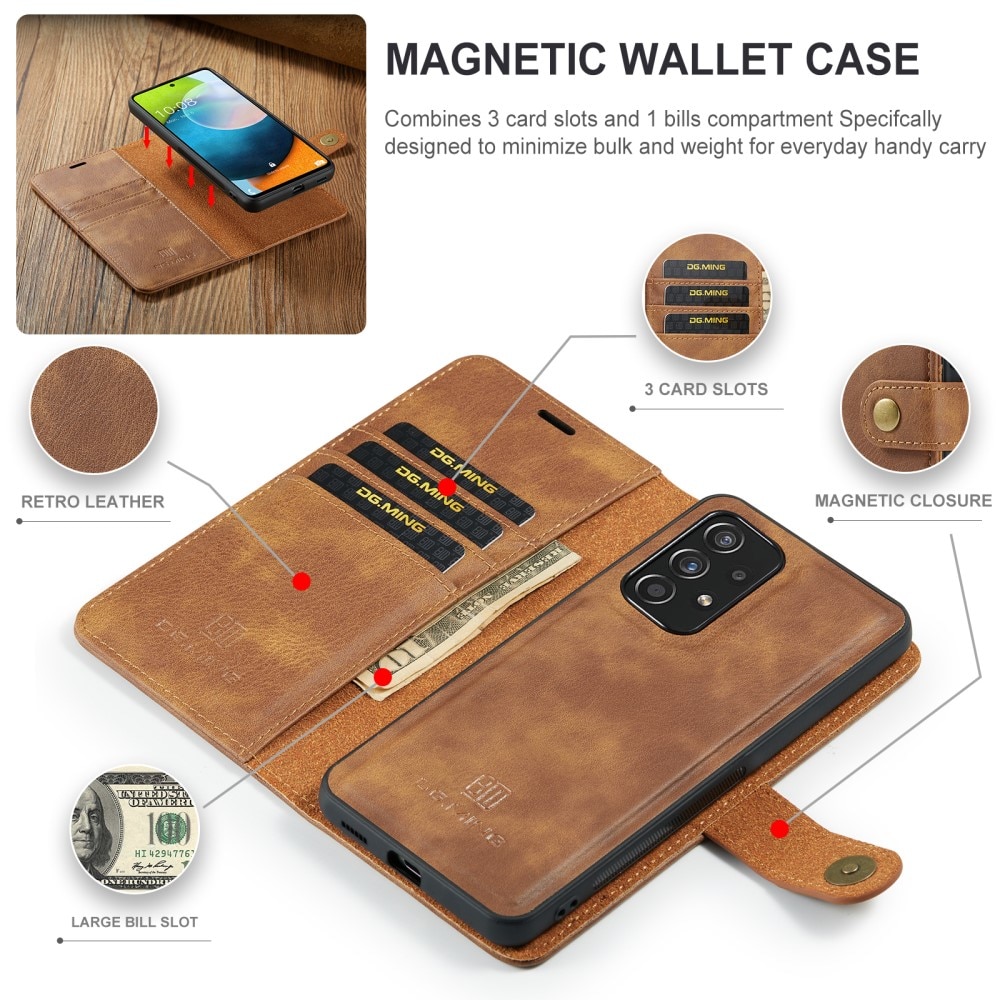 Magnet Wallet Samsung Galaxy A53 Cognac