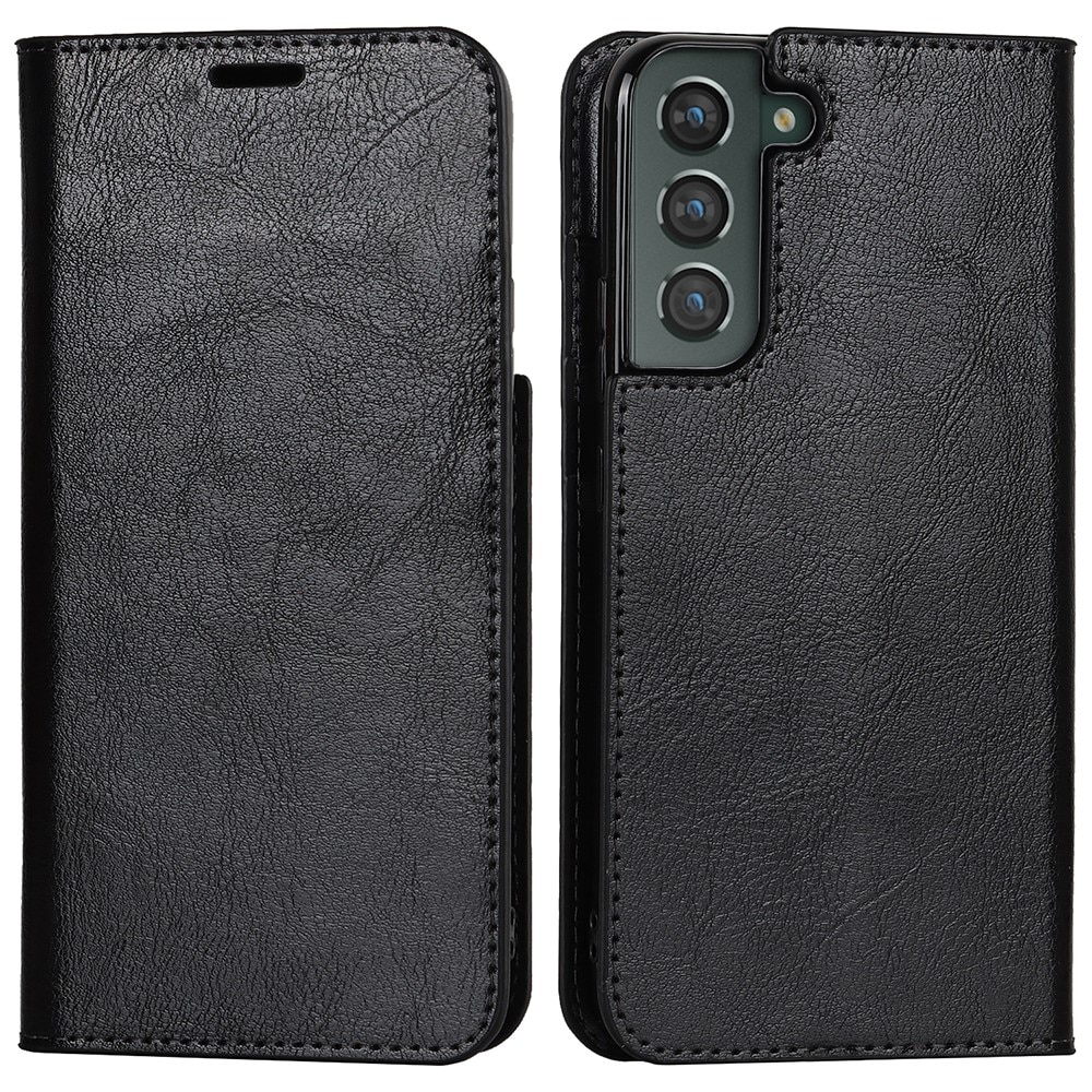 Mobilfodral Äkta Läder Samsung Galaxy S22 Plus svart