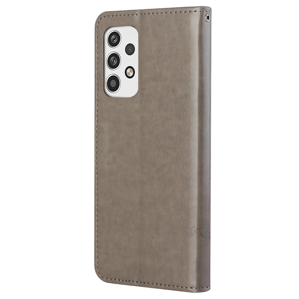 Läderfodral Fjärilar Samsung Galaxy A23 Grå