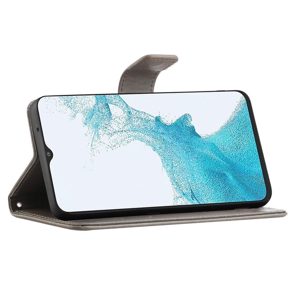 Läderfodral Fjärilar Samsung Galaxy A23 Grå