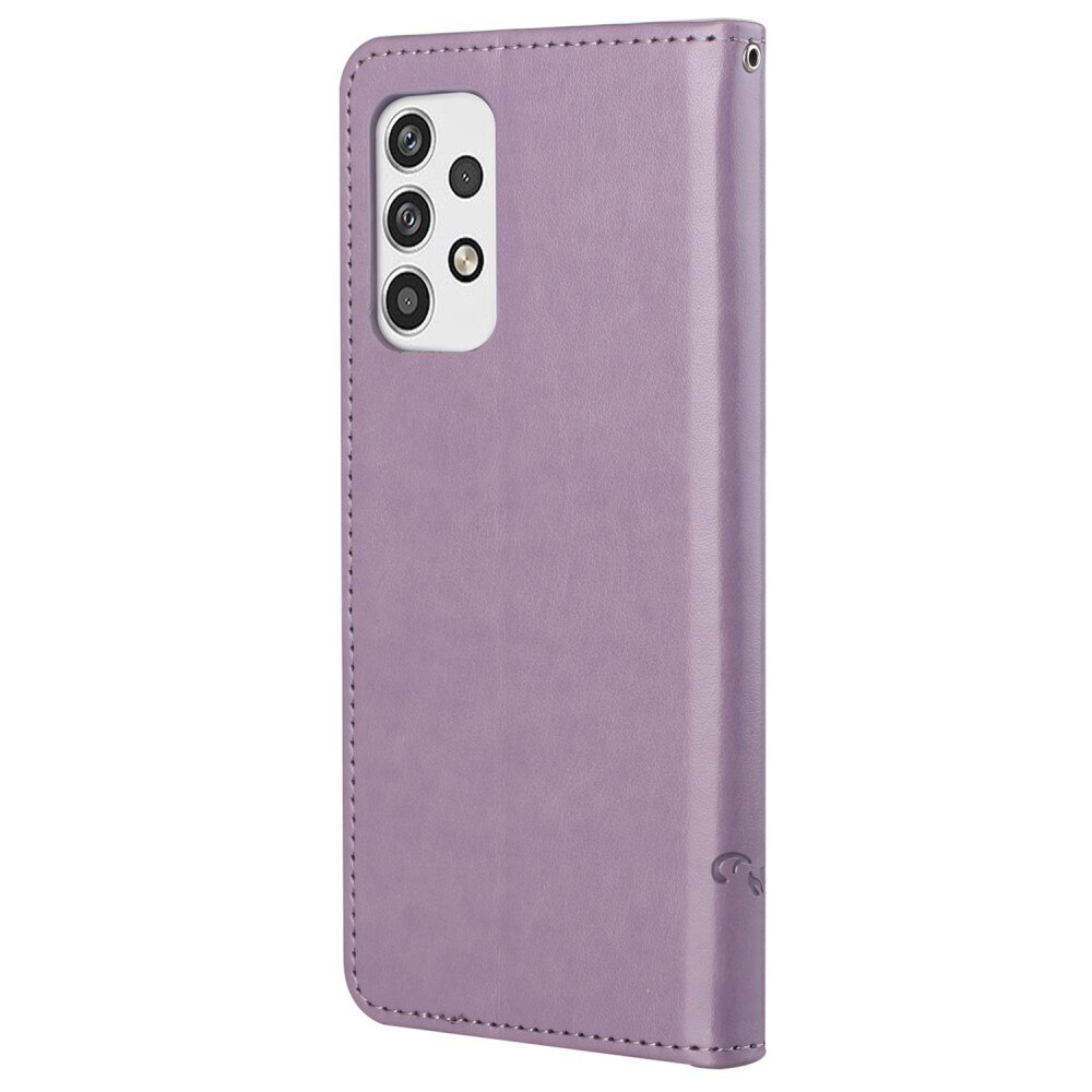 Läderfodral Fjärilar Samsung Galaxy A23 lila