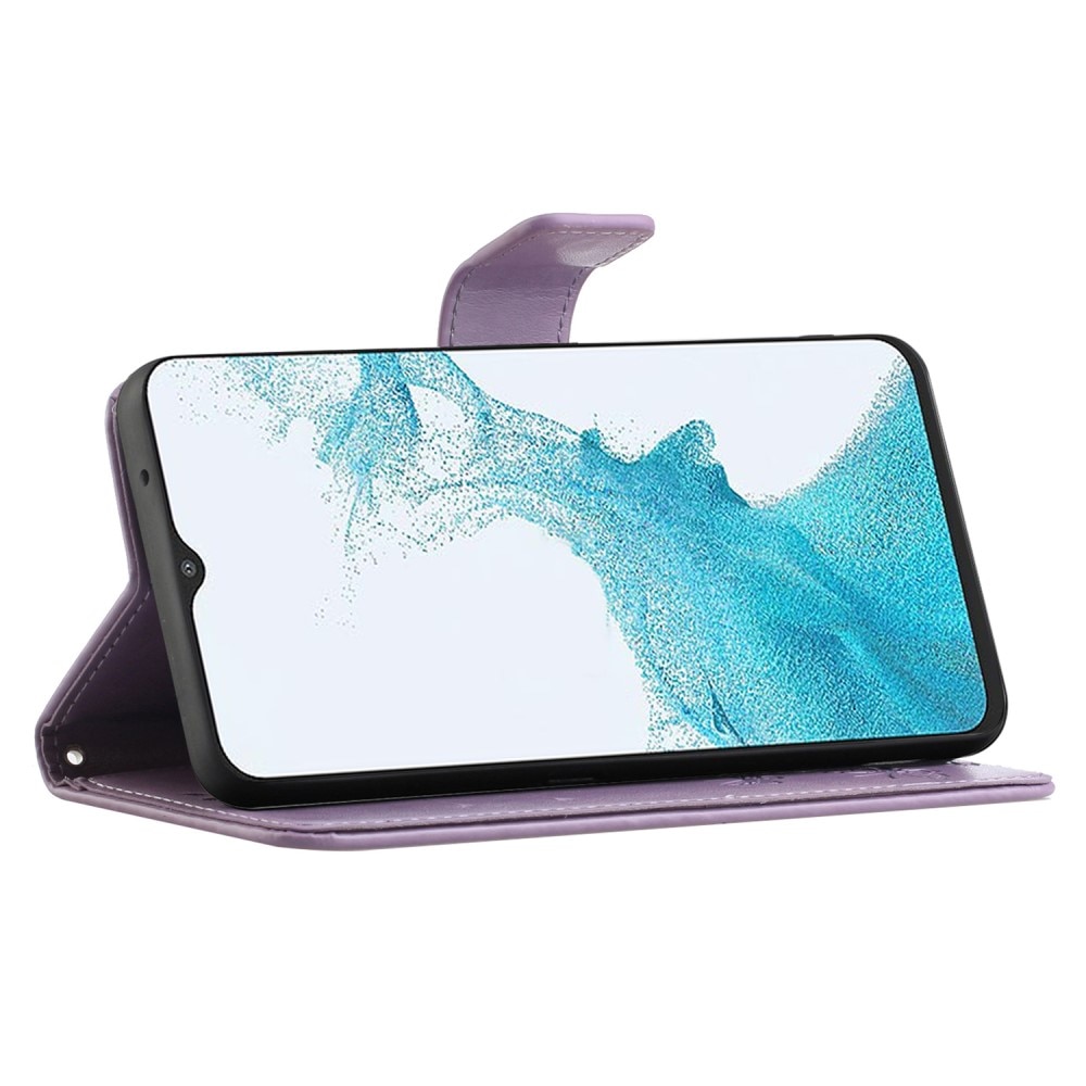 Läderfodral Fjärilar Samsung Galaxy A23 lila