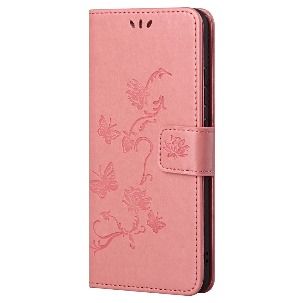 Läderfodral Fjärilar Samsung Galaxy A23 Rosa