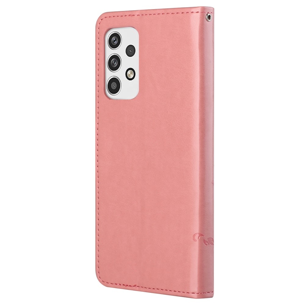 Läderfodral Fjärilar Samsung Galaxy A23 rosa