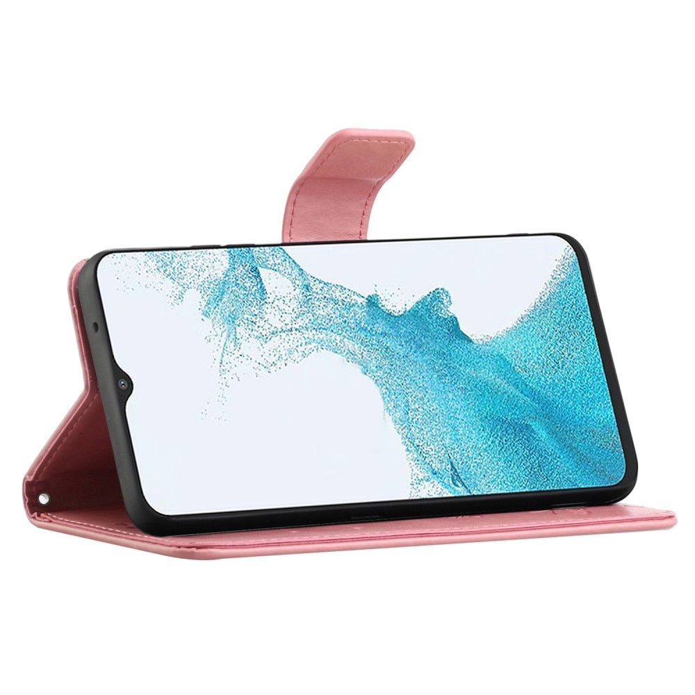 Läderfodral Fjärilar Samsung Galaxy A23 rosa