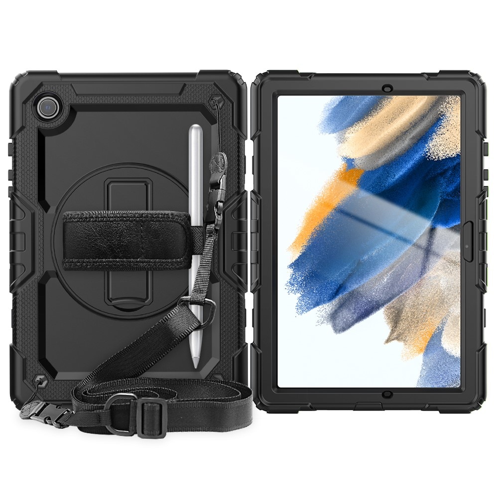 Stöttåligt Full Protection Hybridskal med axelrem Samsung Galaxy Tab A8 10.5 svart