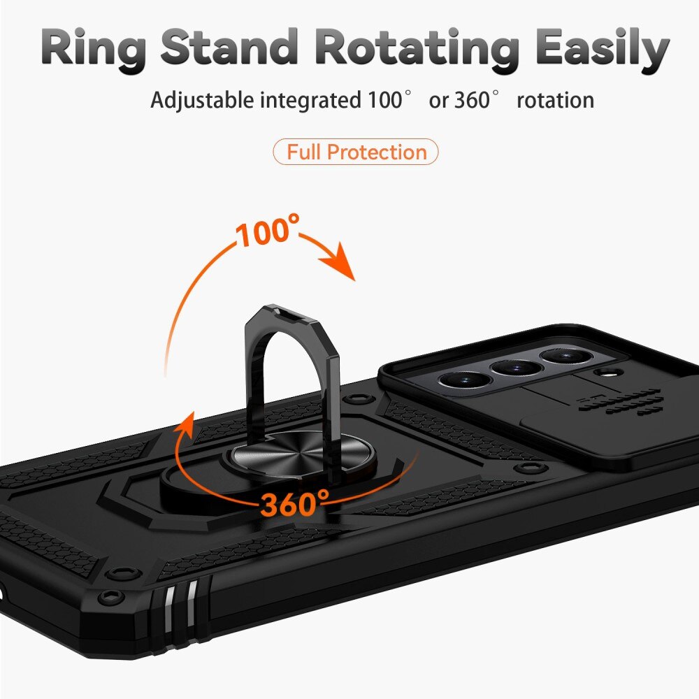 Hybridskal Ring+Kameraskydd Samsung Galaxy S21 FE svart