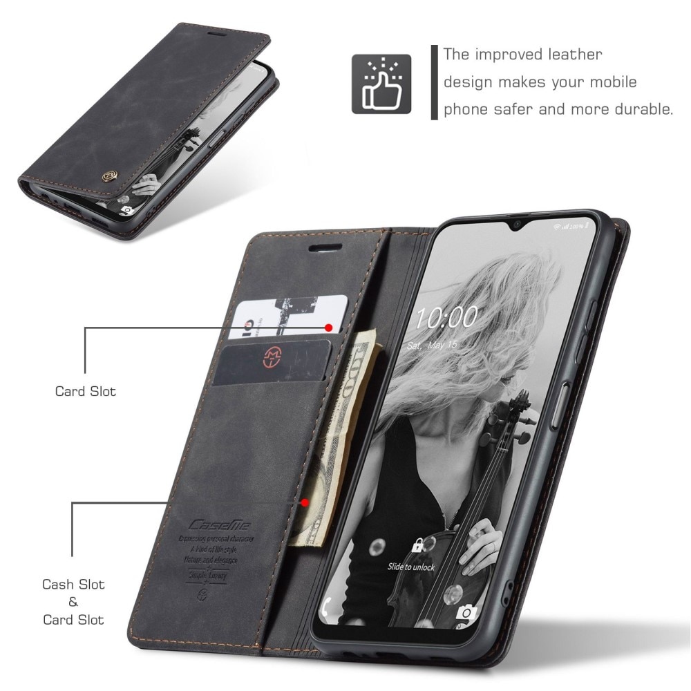Slim Plånboksfodral Samsung Galaxy A22 5G svart