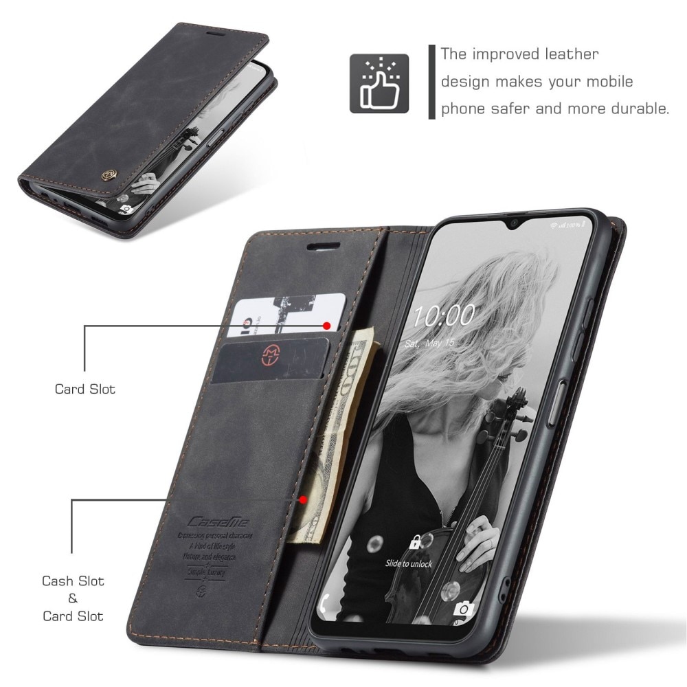 Slim Plånboksfodral Samsung Galaxy A22 5G Svart
