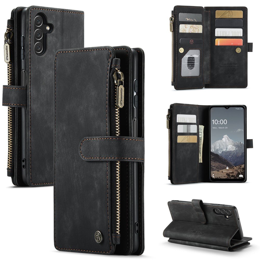 Zipper Plånboksfodral Samsung Galaxy A04s Svart