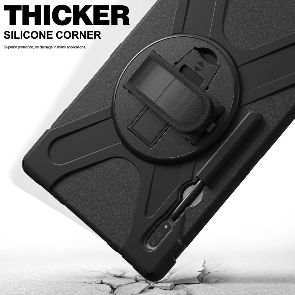 Stöttåligt Hybridskal med axelrem Samsung Galaxy Tab S8 Ultra svart