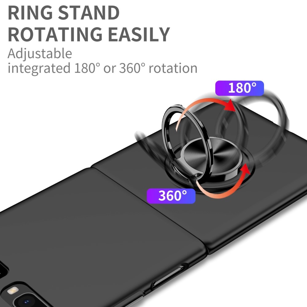 Samsung Galaxy Z Flip skal magnetisk ringhållare svart