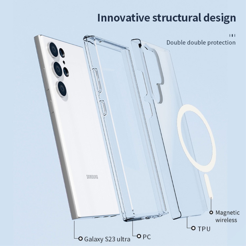 Hybridskal MagSafe Samsung Galaxy S23 Ultra transparent