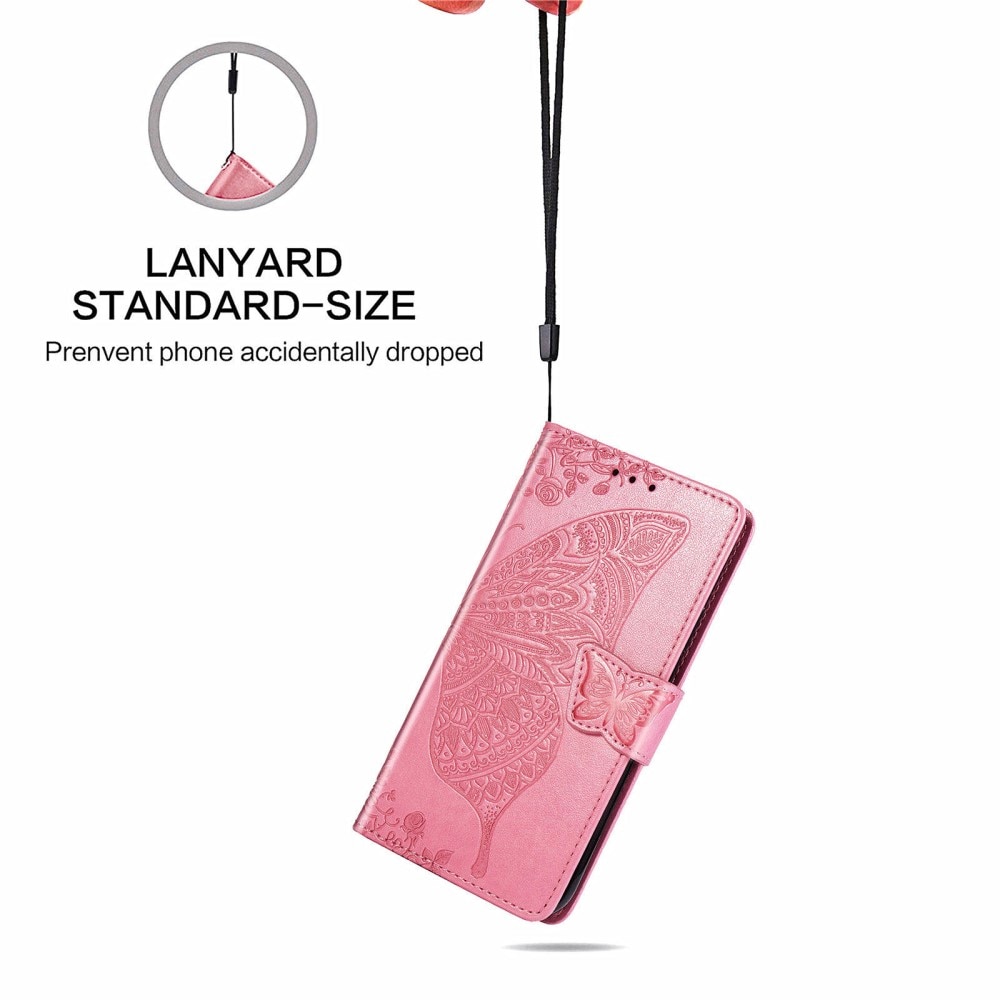 Läderfodral Fjärilar Sony Xperia 10 III Rosa