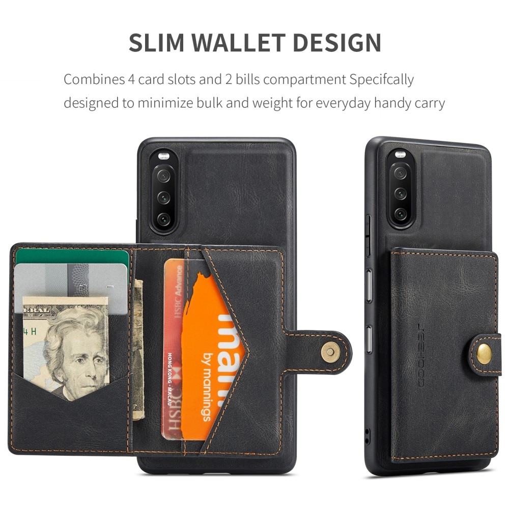 Magnetic Wallet Card Case Sony Xperia 10 III Black