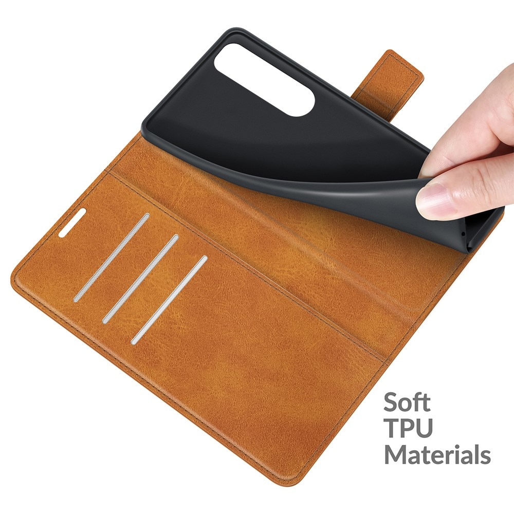 Leather Wallet Sony Xperia 5 III Cognac