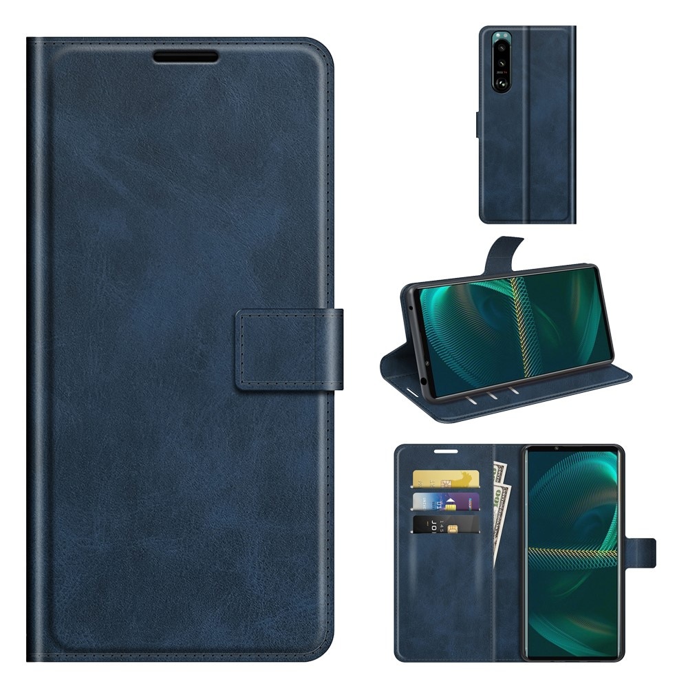 Leather Wallet Sony Xperia 5 III Blue