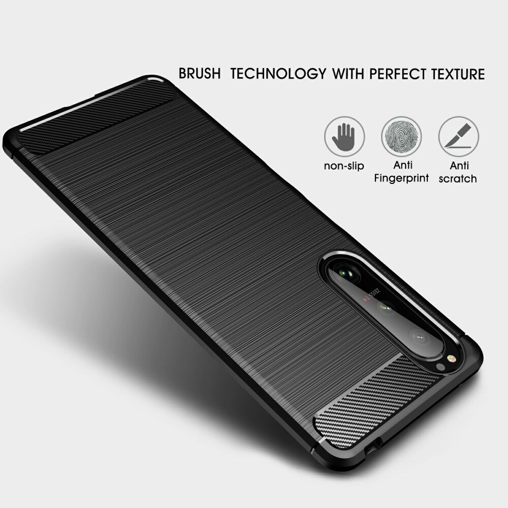 Sony Xperia 5 III Skal TPU Brushed Svart