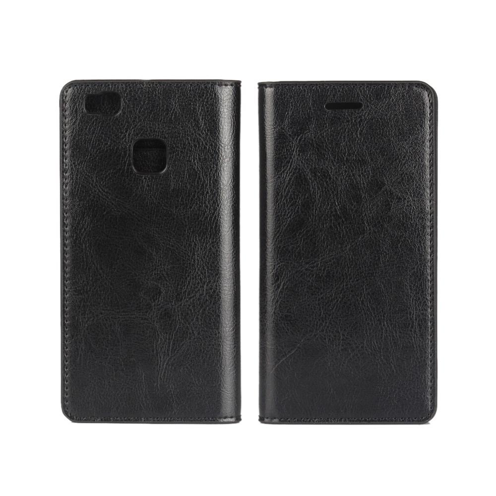 Mobilfodral Äkta Läder Huawei P9 Lite Svart