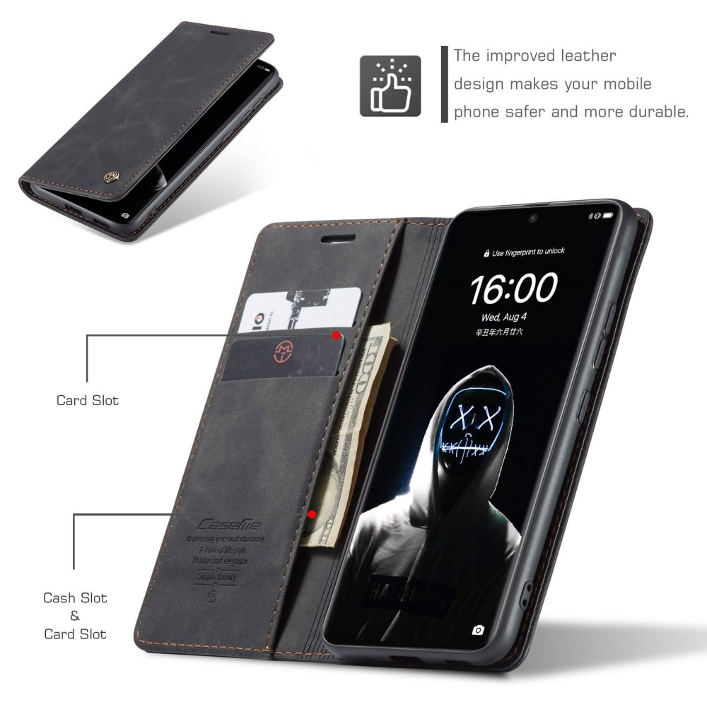 Slim Plånboksfodral Huawei P50 Pro svart