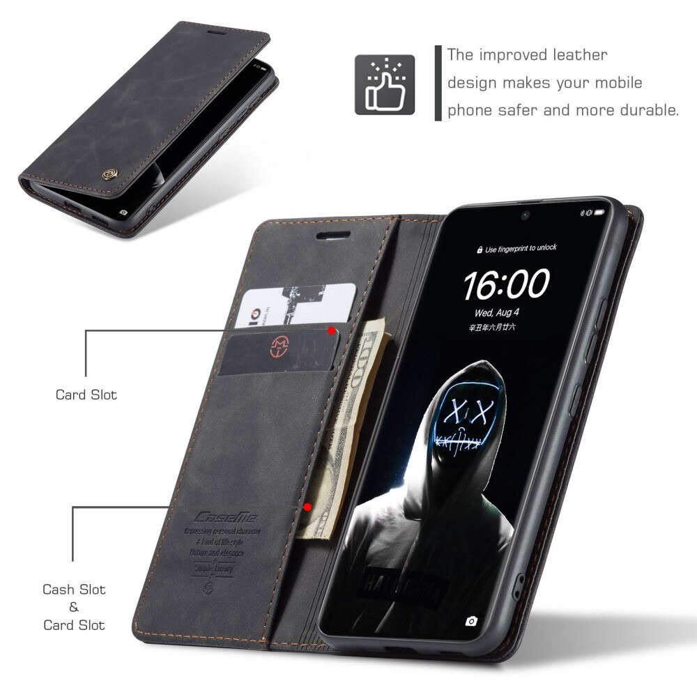 Slim Plånboksfodral Huawei P50 Pro Svart