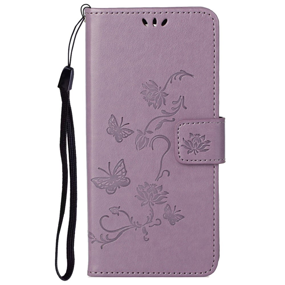 Läderfodral Fjärilar Motorola Moto G51 Lila