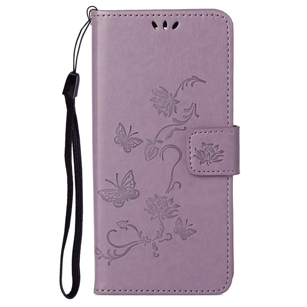 Läderfodral Fjärilar Motorola Moto G31/Moto G41 Lila