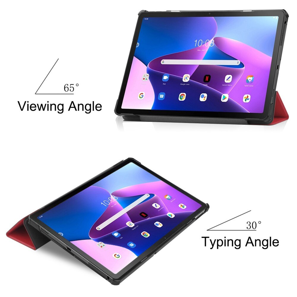 Fodral Tri-fold Lenovo Tab M10 Plus (3rd gen) röd