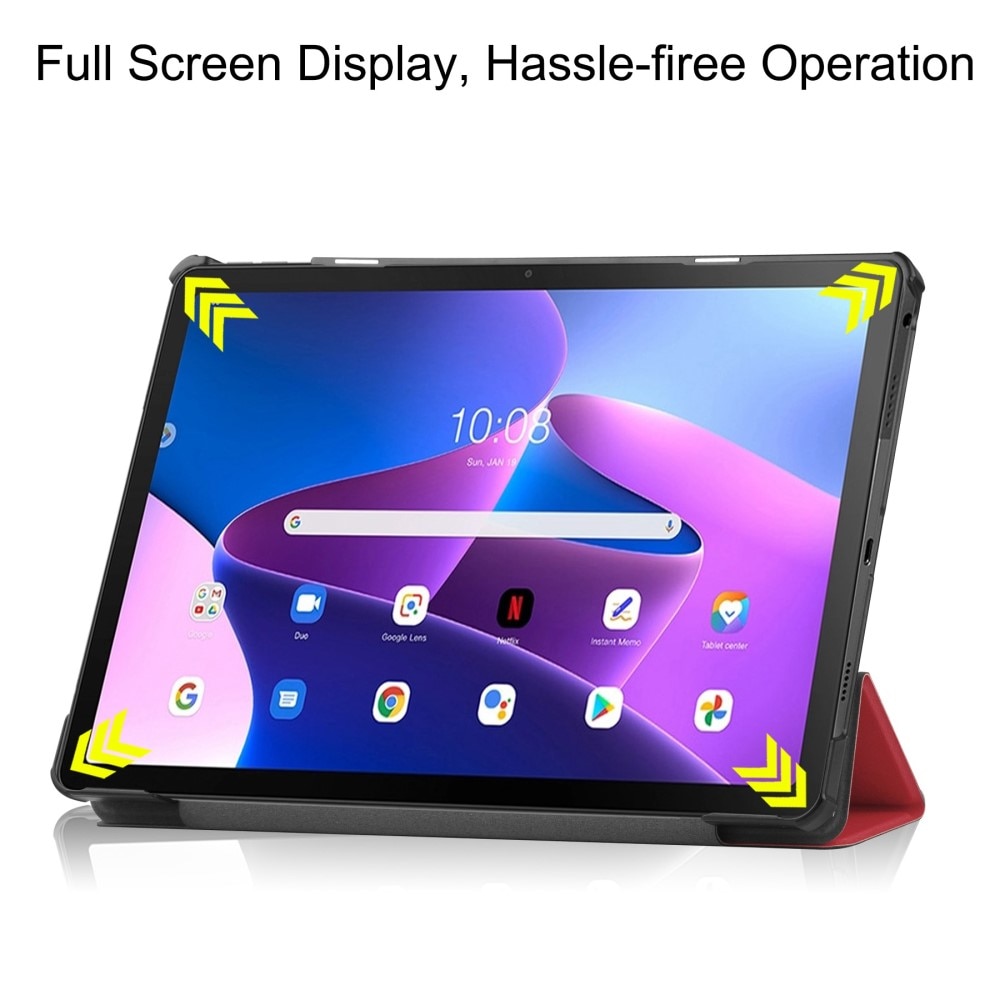 Fodral Tri-fold Lenovo Tab M10 Plus (3rd gen) röd