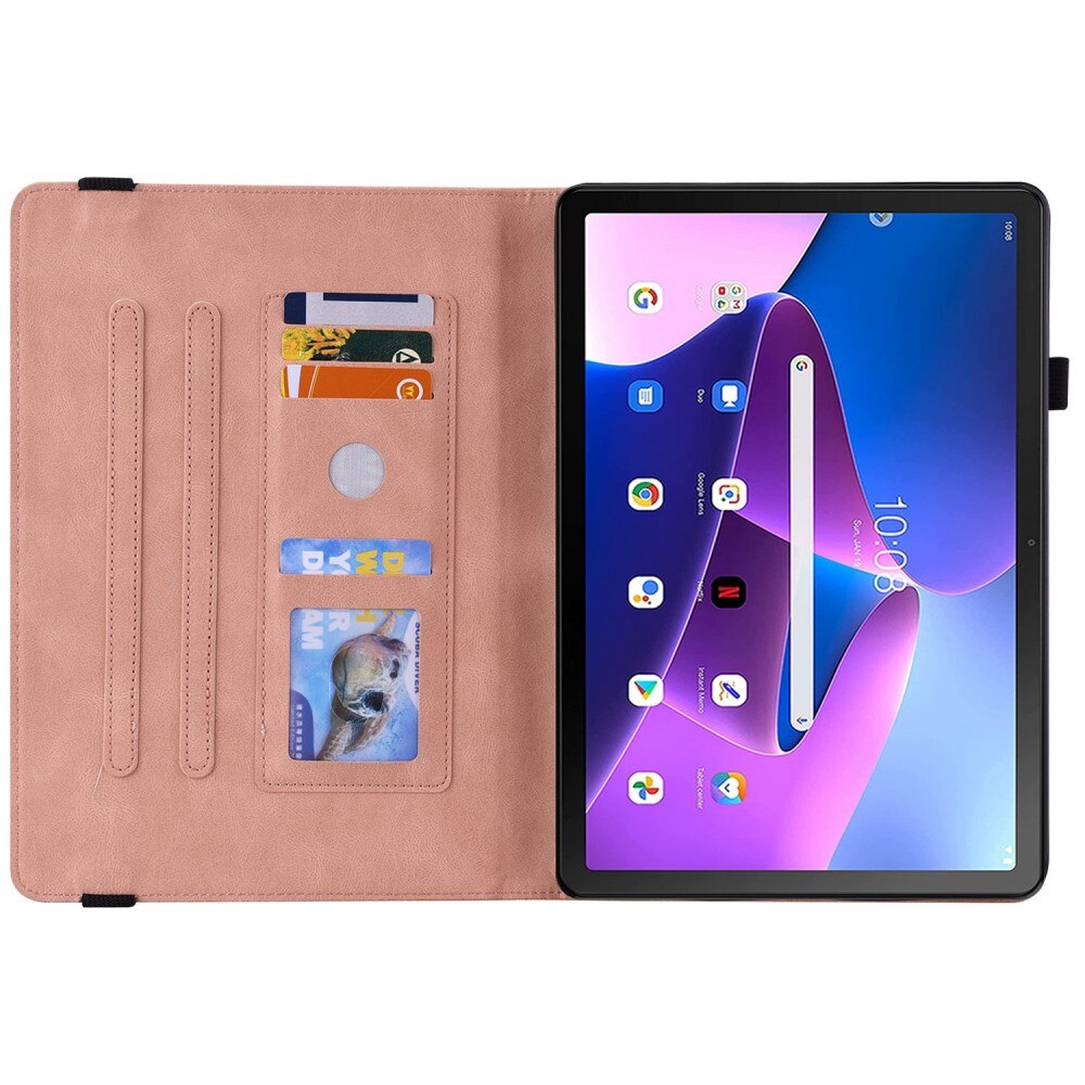 Läderfodral Fjärilar Lenovo Tab M10 (3rd gen) rosa