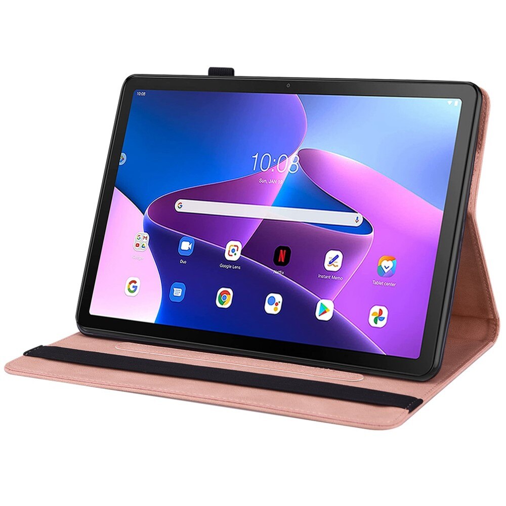 Läderfodral Fjärilar Lenovo Tab M10 (3rd gen) rosa