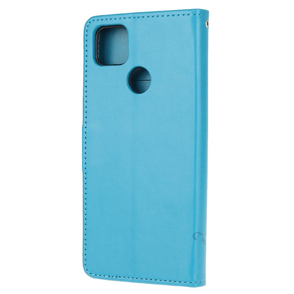 Läderfodral Fjärilar Xiaomi Redmi 9C blå