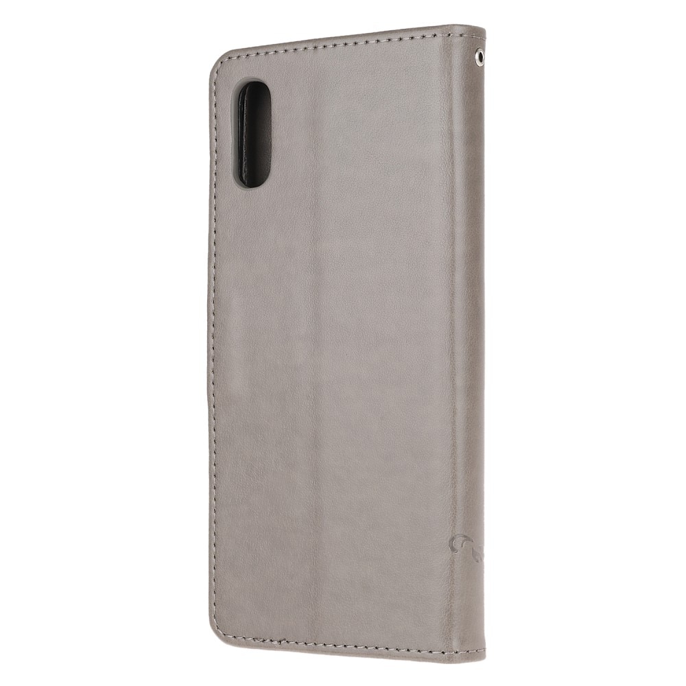 Läderfodral Fjärilar Xiaomi Redmi 9AT Grå