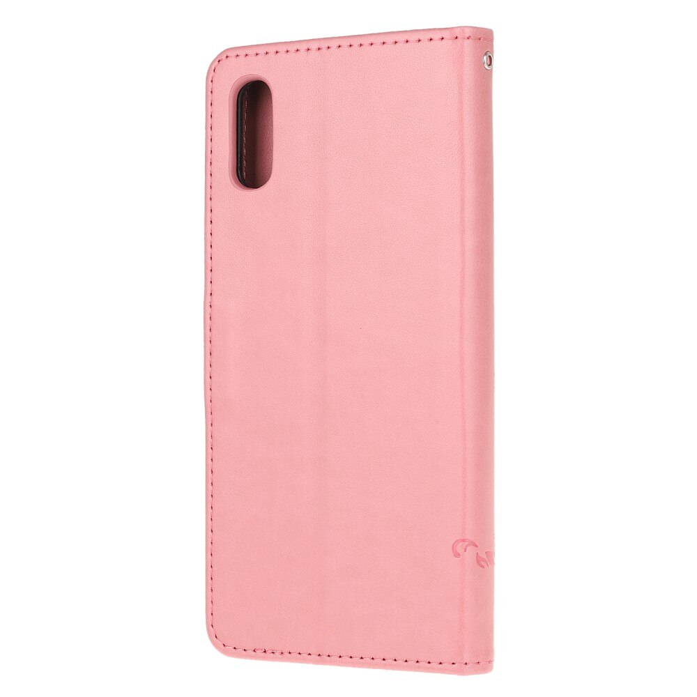 Läderfodral Fjärilar Xiaomi Redmi 9AT rosa