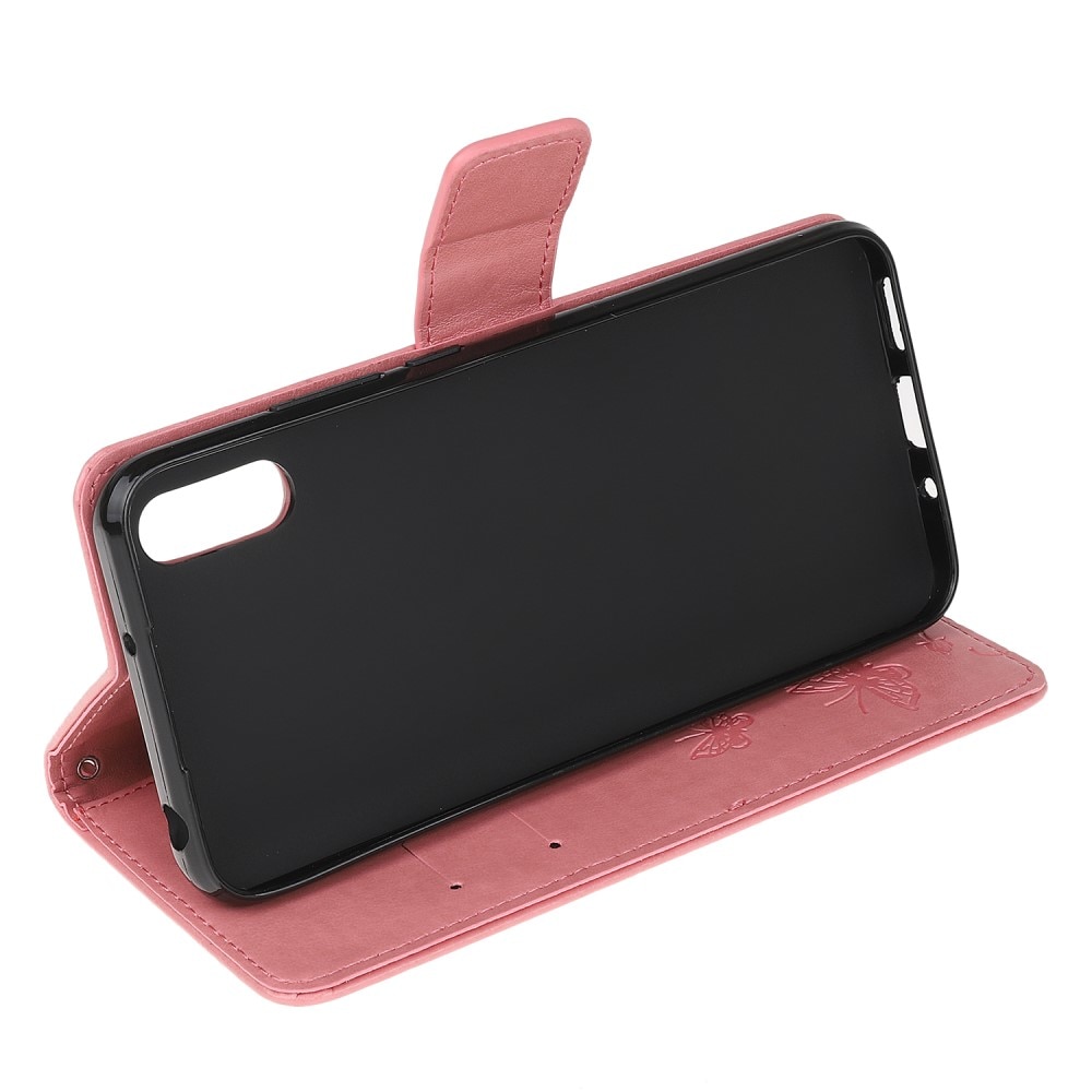 Läderfodral Fjärilar Xiaomi Redmi 9AT Rosa