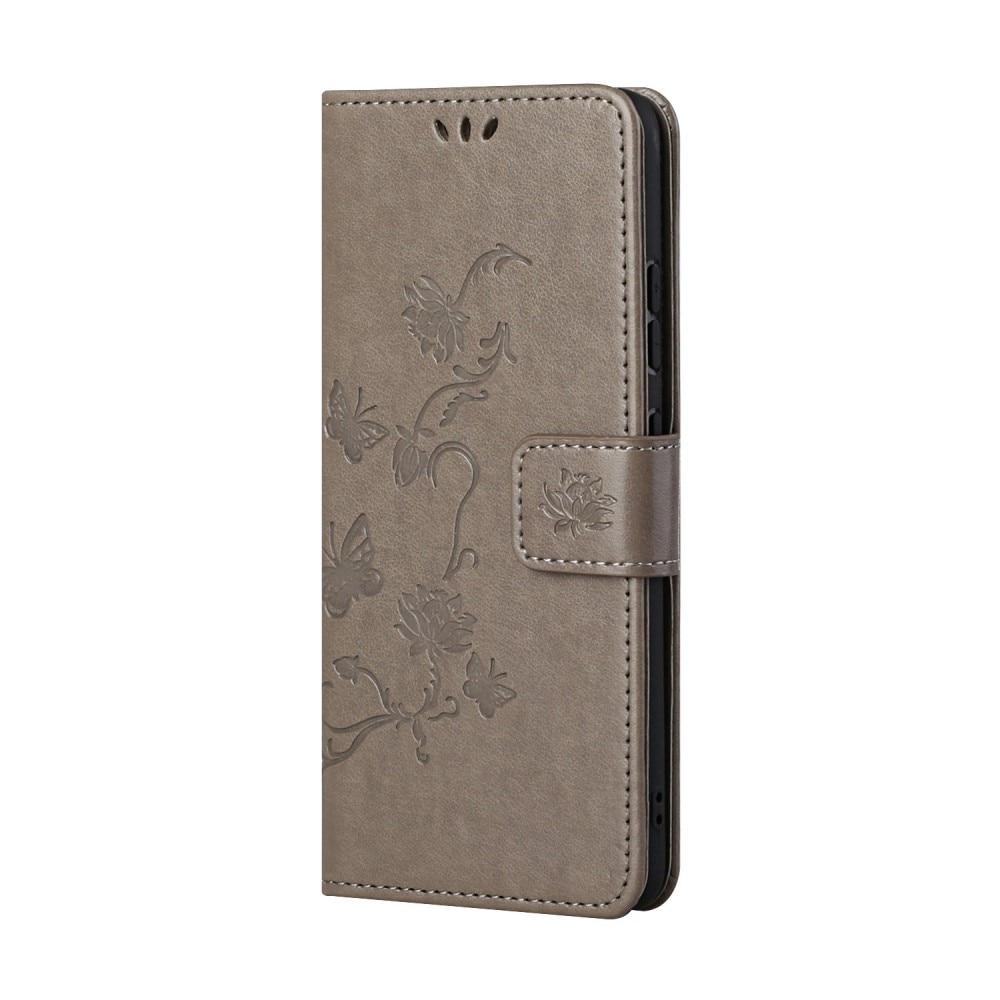 Läderfodral Fjärilar Xiaomi 11T/11T Pro Grå