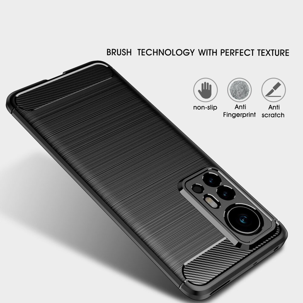 Xiaomi 12 Pro Skal TPU Brushed Svart