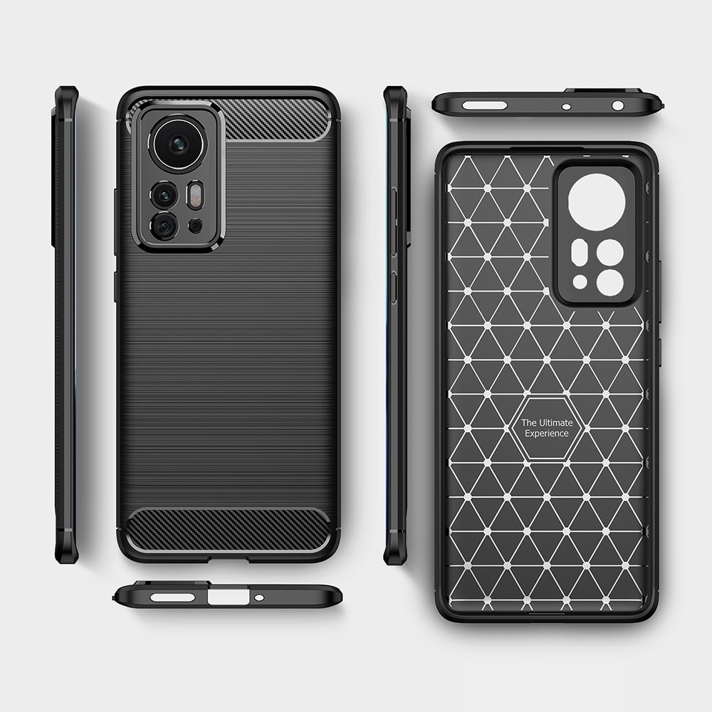Xiaomi 12 Pro Skal TPU Brushed Svart