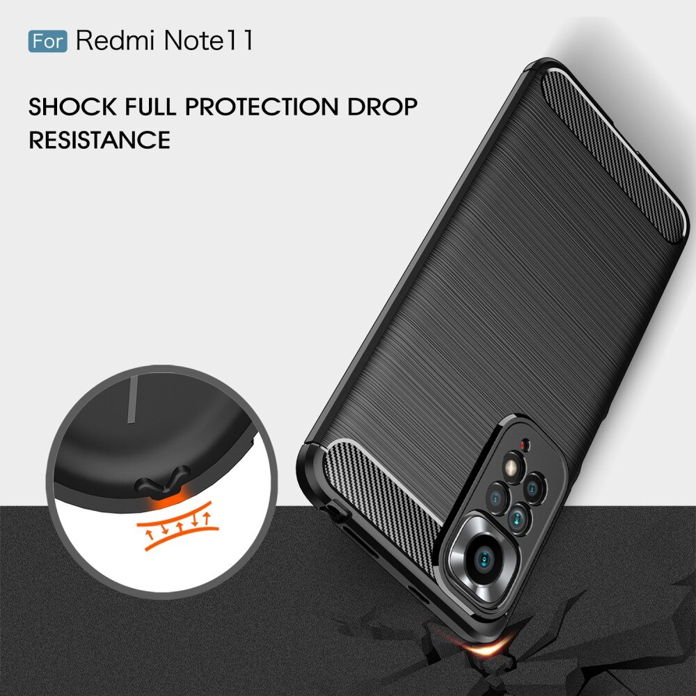 Xiaomi Redmi Note 11 Skal TPU Brushed Svart