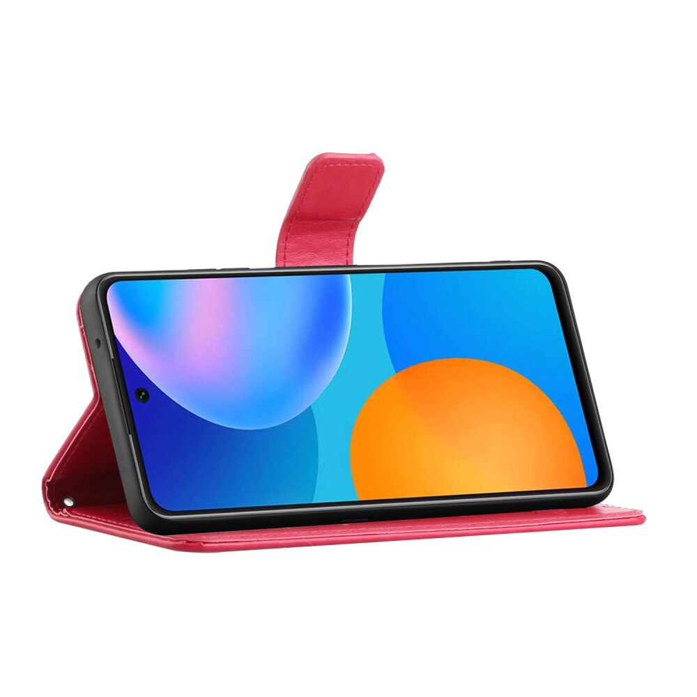 Läderfodral Fjärilar Xiaomi Redmi Note 11 Röd
