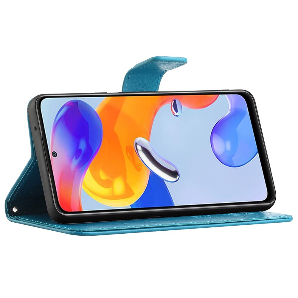 Läderfodral Fjärilar Xiaomi Redmi Note 11 Pro Blå