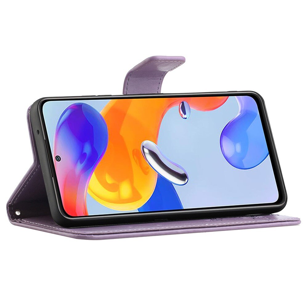 Läderfodral Fjärilar Xiaomi Redmi Note 11 Pro Lila