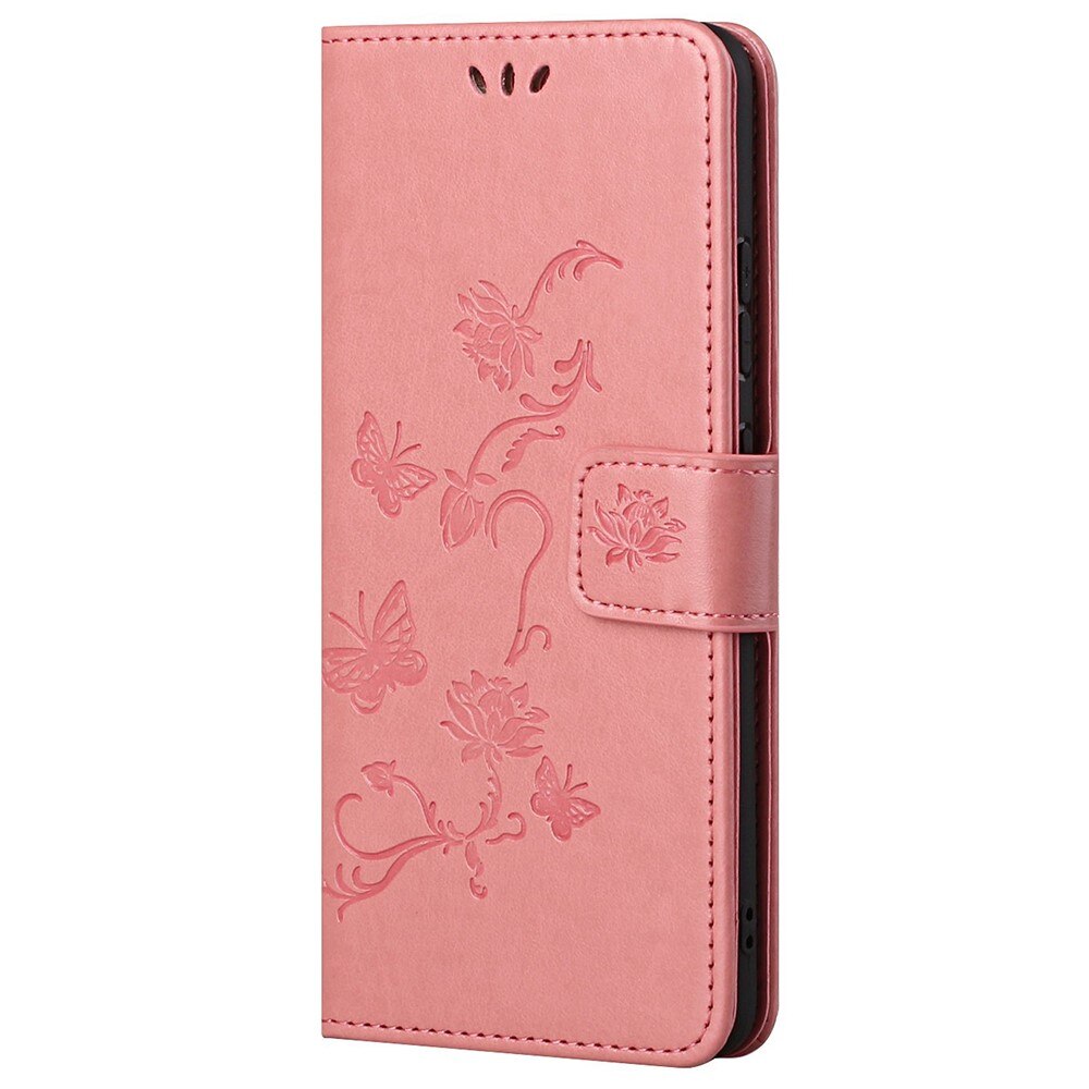 Läderfodral Fjärilar Xiaomi Redmi Note 11 Pro Rosa
