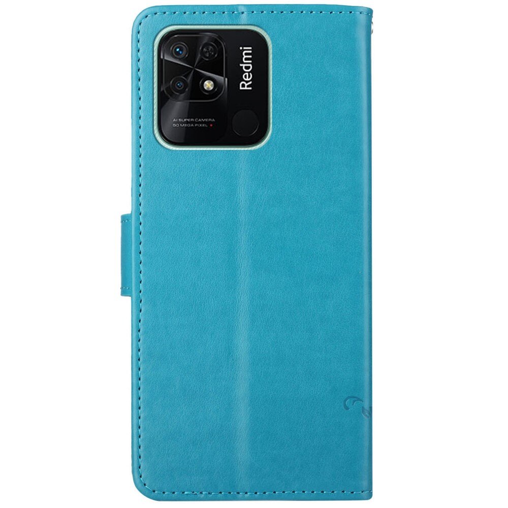 Läderfodral Fjärilar Xiaomi Redmi 10C Blå