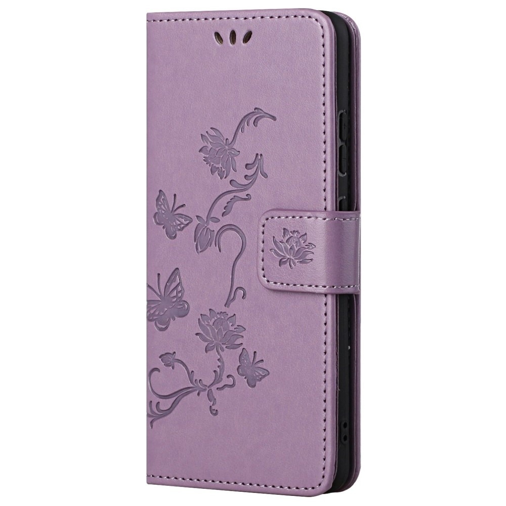 Läderfodral Fjärilar Xiaomi Redmi 10C Lila