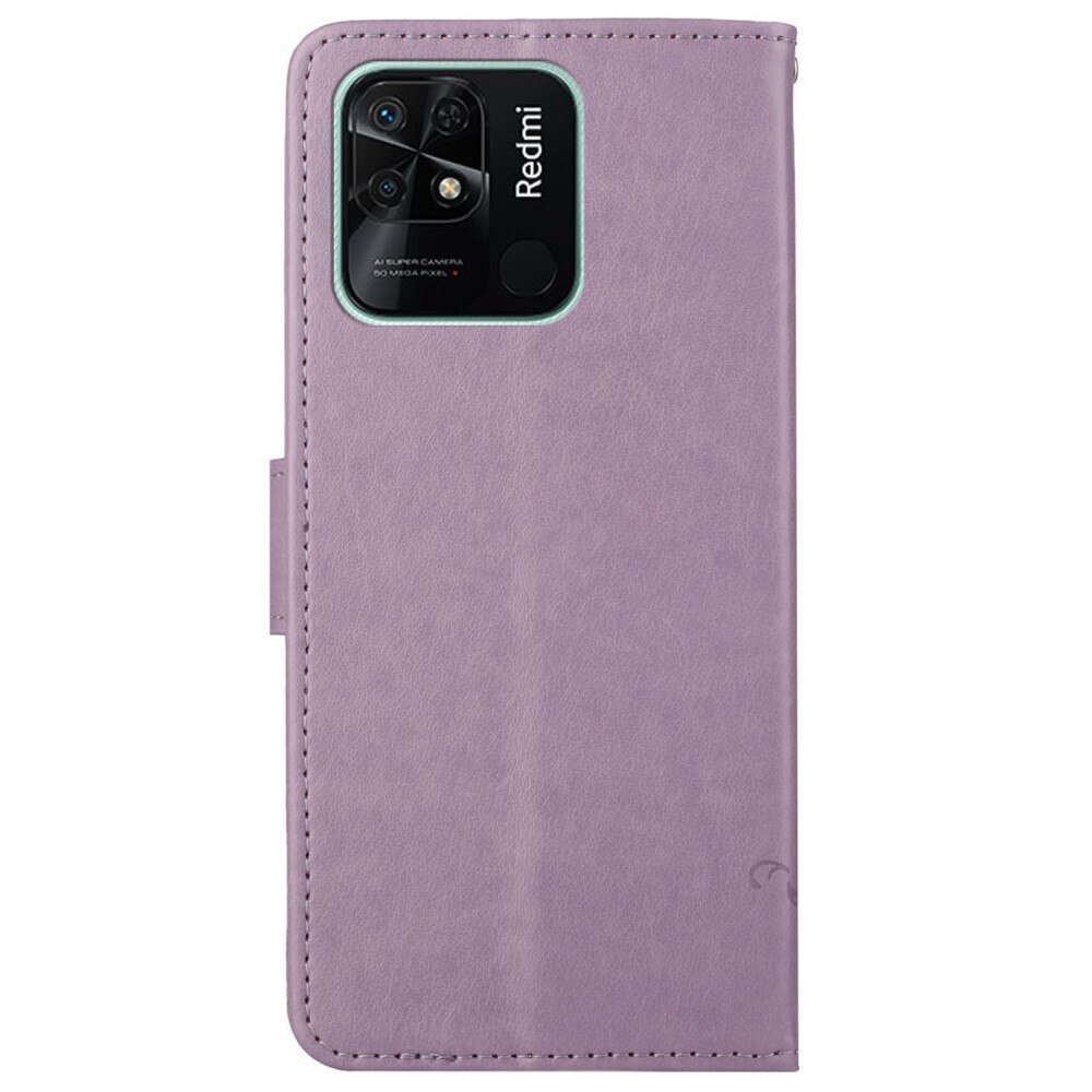 Läderfodral Fjärilar Xiaomi Redmi 10C Lila