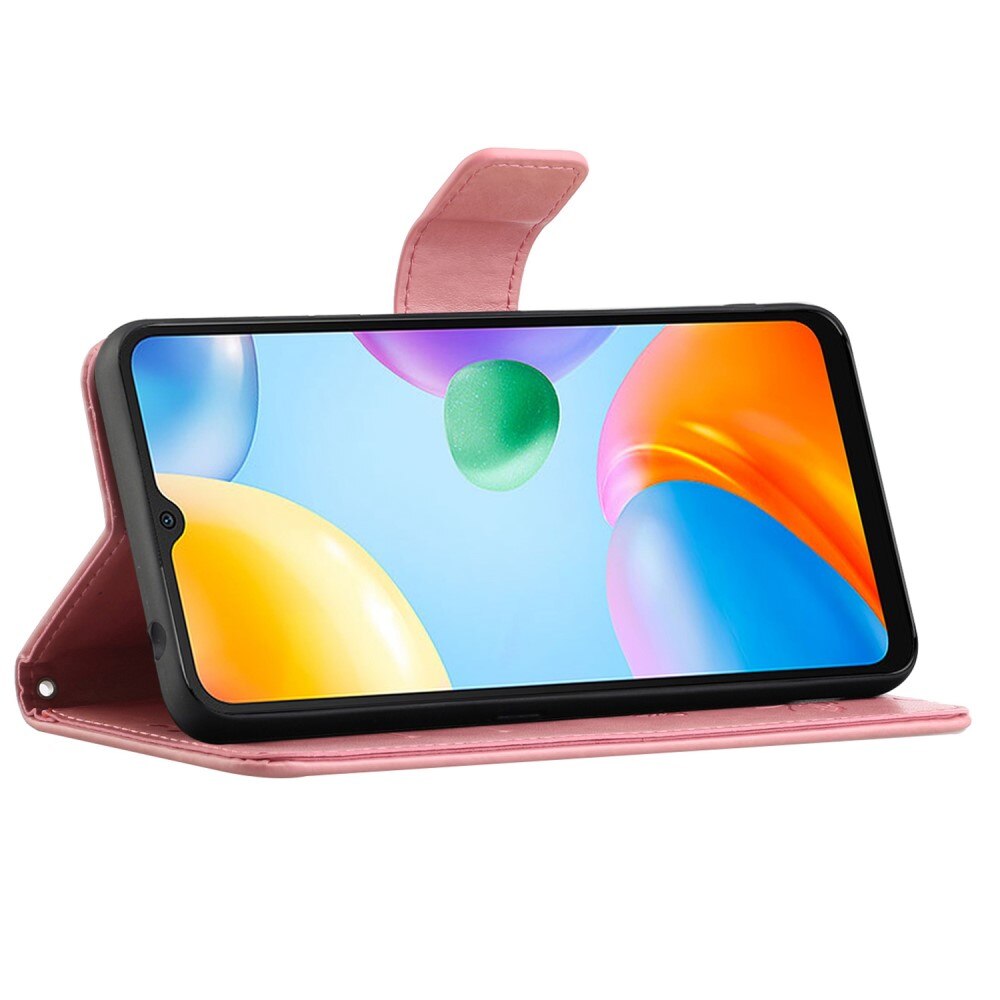 Läderfodral Fjärilar Xiaomi Redmi 10C Rosa