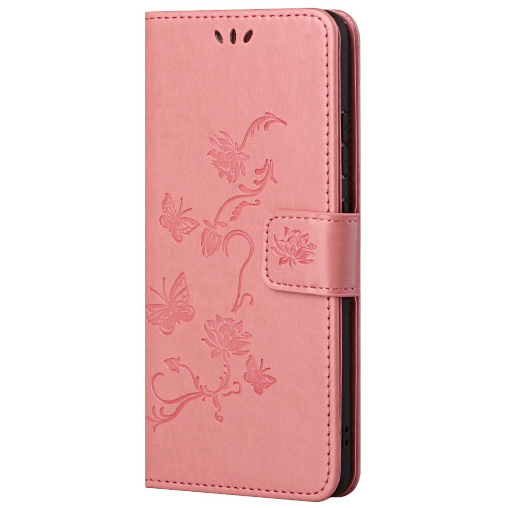 Läderfodral Fjärilar Xiaomi Redmi 10C Rosa