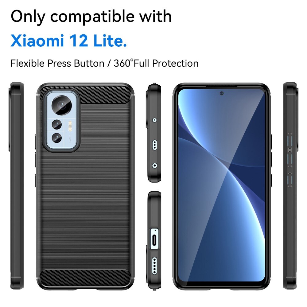 Xiaomi 12 Lite Skal TPU Brushed Svart